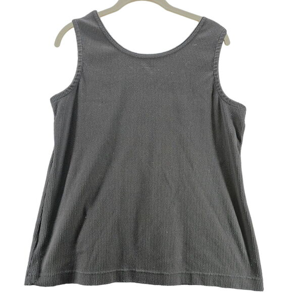 Classic Elements Womens Tank Top Black Size Large Cotton Blend Sleeveless - Picture 2 of 12